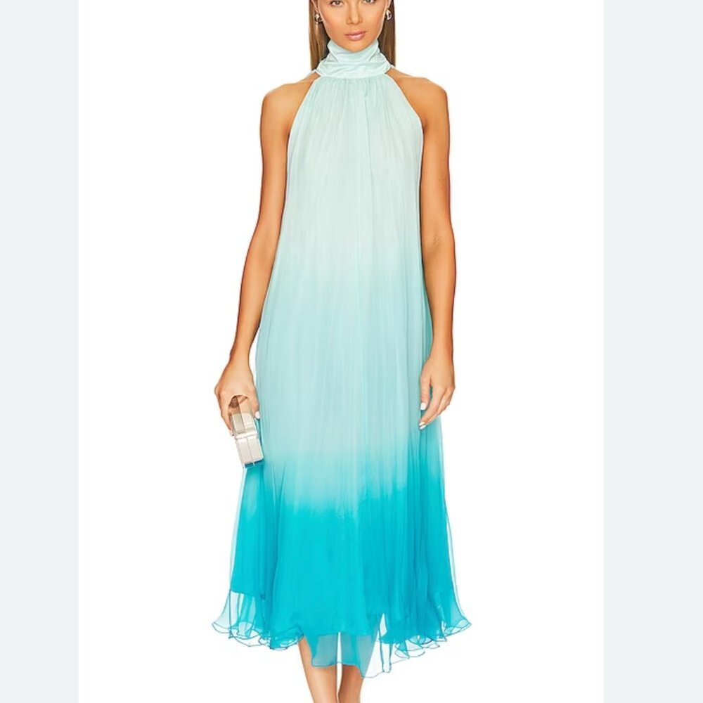 NWT Azeeza Atwood Midi Dress in Sky & Ocean size medium